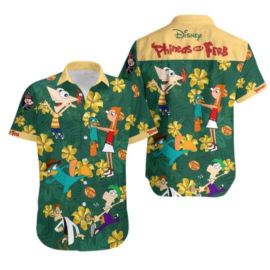 Phineas And Ferb Button Down Shirt, Phineas And Ferb Hawaiian Shirt, Funny Phineas And Ferb