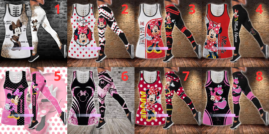 Disney Minnie Hollow Tank Top Legging Set | Mother's Day Gift | Women's Day Gift