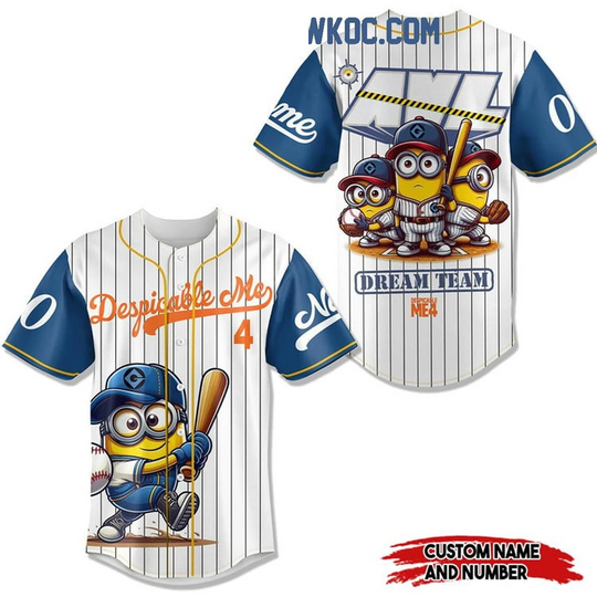 Despicable Me 4 Dream Team Winning Star Personalized Baseball Jersey
