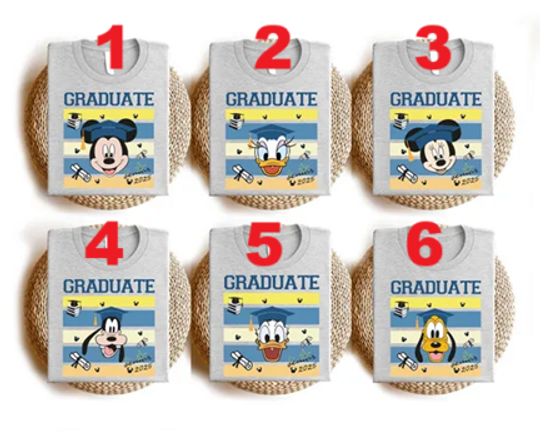Mickey And Friends Graduate Shirt, Disney Senior 2025 Shirt, Daisy &  Donald Grad Matching Tee, Goofy Grad Shirt, Disneyland Graduation Tee
