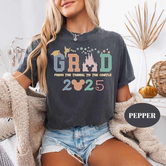 Disney Grad 2025 Comfort Colors Shirt, Graduation Castle Family Trip Tee, Magic Kingdom Graduate Trip, Class of 2025 Tee, Mickey Graduation