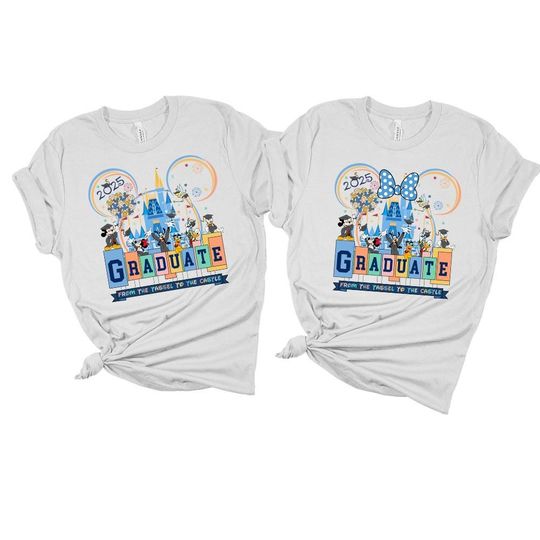 Disneyworld Graduation Shirt, Graduate Tassel To Castle Shirt, Graduation Senior 2025 Tee, Disneyland Graduation Ears,Matching Graduation