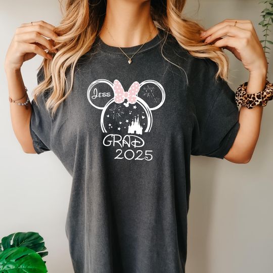 Comfort Colors Custom Disney Grad 2025 Shirt, Disney Grad Shirt, Graduation 2025 Tee, Class Of 2025 Senior Trip Shirt, Custom Grad Gift Tee