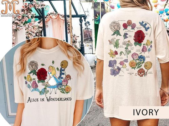 Vintage Disney Alice in Wonderland Shirts, Alice in Wonderland Shirts, Alice Floral Shirts, Disney Princess Shirts, Disney Trip 2025 Shirts