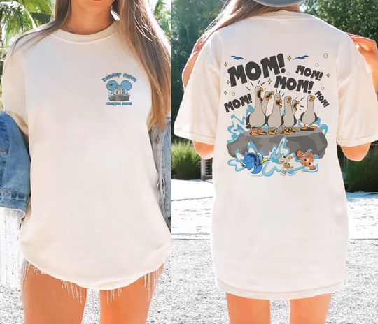Two-sided Pixar Finding Nemo Seagull Mom Dad Shirt, Personalized WDW Disneyland Mom Mom Mom, Father's Day Shirt, Mother's Day Shirt