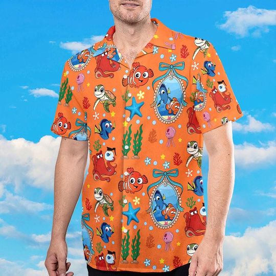 Disney Finding Nemo Shirt, Nemo and Friends Hawaiian Shirt, Disney Mirror Coquette Bow Shirt, Finding Dory Pixar Movie Tee, Magic Kingdom