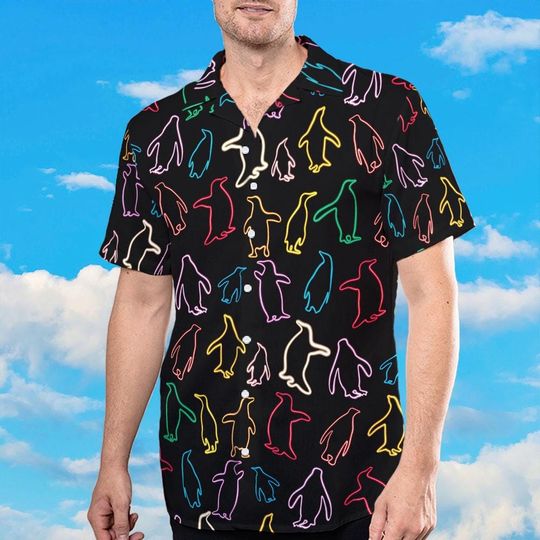 Penguins Against Tariffs Shirt, Funny Anti Trump Tshirt, Resist Tariffs Hawaiian Shirt, Resistance Anti MAGA Tee, Summer Button Shirt