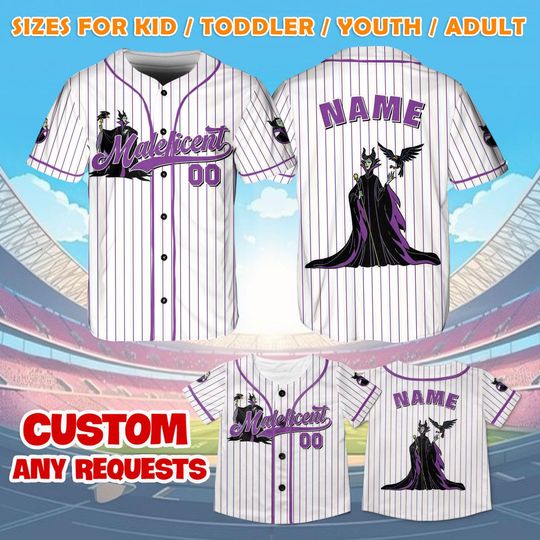 Sleeping Beauty Maleficent Jersey Shirt, Disney Sleeping Beauty Baseball Jersey, Maleficent Villain Cosplay, Disney Birthday Jersey