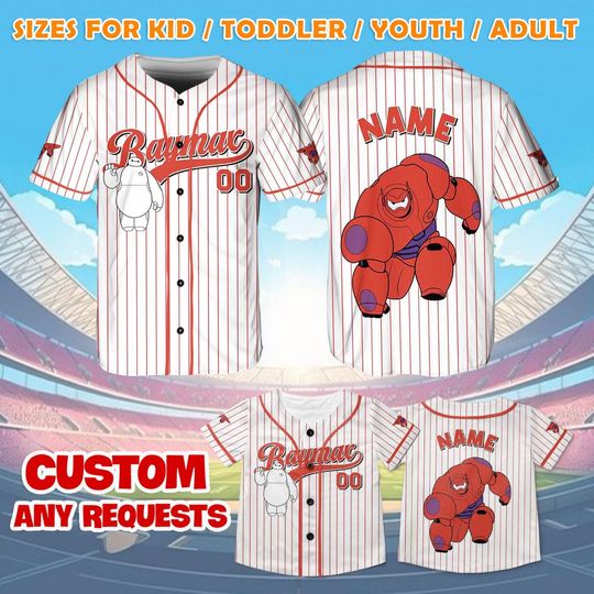 Big Hero Baymax Jersey Shirt, Disney Big Hero 6 Baseball Jersey, Disney Baymax Mech Cosplay, Disney Trip Shirt, Magic Kingdom Shirt, QJ12