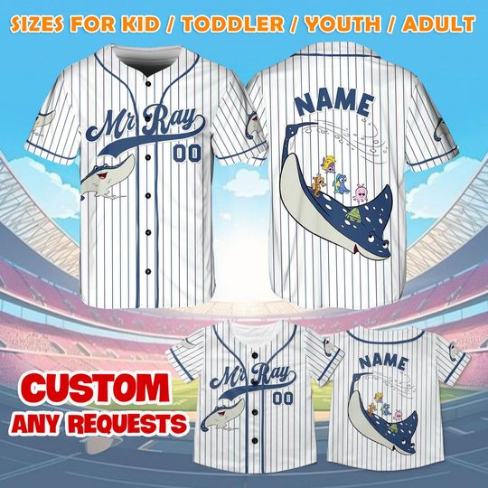 Pixar Finding Nemo Mr Ray Jersey Shirt, Disney Finding Nemo Baseball Jersey, Mr Ray Cosplay, Disney Family Shirts, Magic Kingdom Shirt, QJ06
