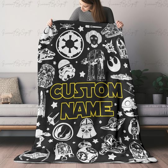 Custom Star Wars Galaxy Throw Blanket, Disney Star Wars Blanket Gift, Star Wars Kids Birthday Blanket, Star Wars Galaxy's Edge Blanket
