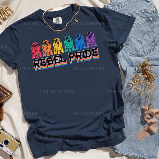 R2-D2 Astromech Droid Pride Shirt, Star Wars Rainbow Rebel T-shirt, Star Wars Rainbow, Star Wars Pride Month Shirt