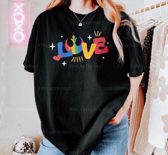 Star Wars Love Shirt, Jedi Symbol Rainbow T-shirt, Star Wars Pride, Star Wars Rainbow, Disney Family Shirts