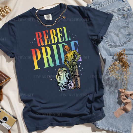 Star Wars Rebel Pride Shirt, R2D2 and C3PO T-shirt, Star Wars R2D2 C3PO Pride, Star Wars Rainbow, Disney Trip