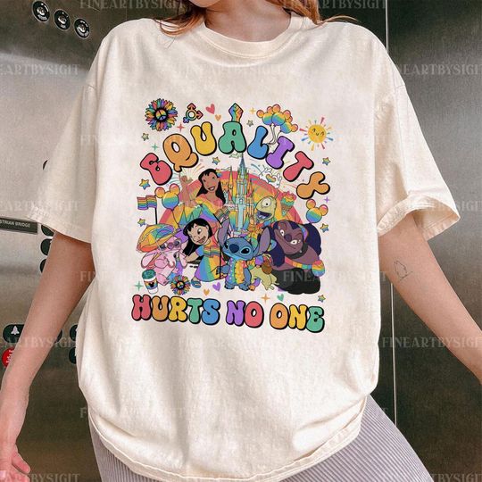 Disney Lilo and Stitch LGBTQ Equality Shirt, Disney Stitch Love is Love Tee, Disney LGBT Group Shirt, My First Disney Trip Shirt