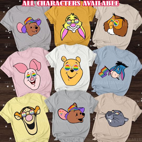 Disney Winnie the Pooh Pride T-shirt, Disney Piglet Eeyore LGBTQ, Disney LGBT Birthday Gift, Disney Trip Shirt