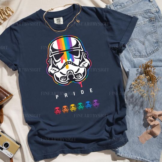 Stormtrooper Helmet Rainbow Shirt, Star Wars Stormtrooper Pride, Star Wars Pride, Disney Trip Shirts