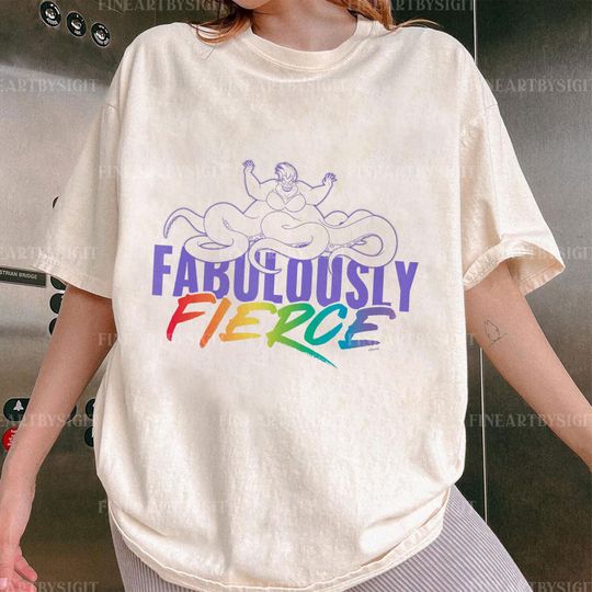 Ursula Fabulously Fierce Pride Shirt, Disney Villains Rainbow Pride Love, Little Mermaid Pride Month Shirt, Disney World Shirt