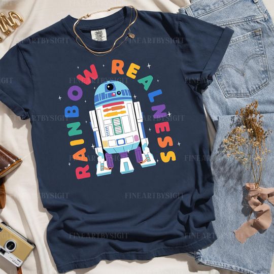 R2-D2 Rainbow Realness Shirt, Star Wars Pride Comfort Colors Shirt, Star Wars Rainbow, Disney Trip Shirt, Magic Kingdom Shirt