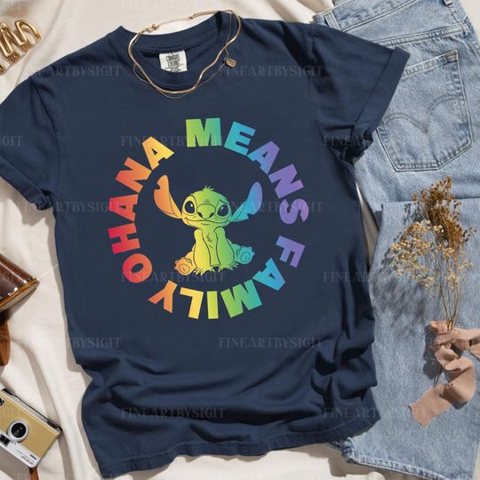 Ohana Means Family Rainbow Shirt, Stitch Shirt, LGBT Rainbow, Disney World Shirt, Disney Family Shirts