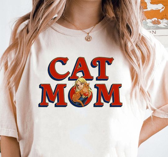 Marvel Captain Marvel & Goose Cat Mom Shirt, Vintage Comfort Corlor Shirt, First Time Mom Gift