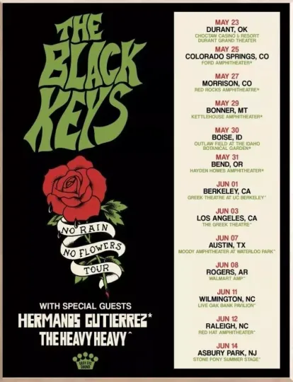 The Black Keys 2025 Tour Poster