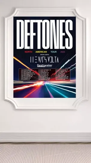 Deftone Poster 18 X 24 Music Tour Date 2025 Poster