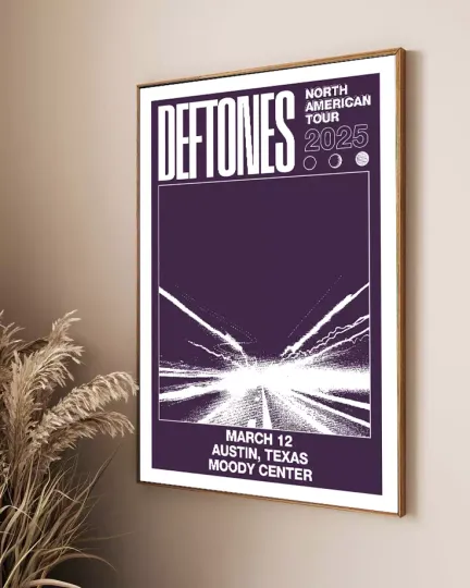 Custom Deftone North American, mar 12 Austin  Tour 2025 Poster
