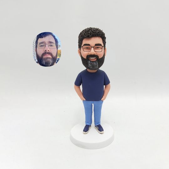 Personalized bobble head doll, custom father 3D statue, gifts for family members, bobble head doll birthday gift, anniversary Christmas gift