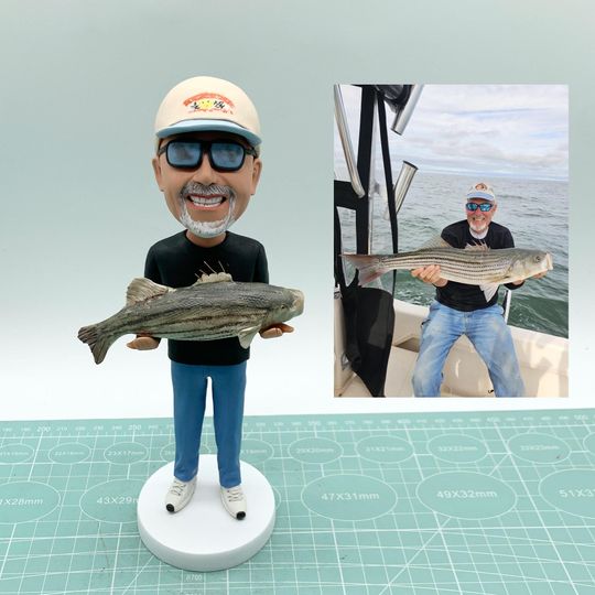Custom fisherman bobblehead,fishing expert bobbleheads,fisherman sculptures,personalised fisherman exclusive souvenir/award,fisherman gifts.