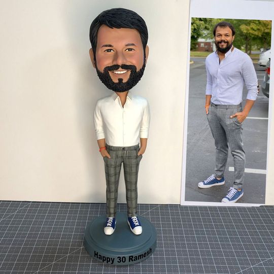 Custom Man Bobbleheads, Personalized Boyfriend Bobble head, Custom Husband Bobble heads, Custom Father Bobblehead, Custom Boss Bobbleheads