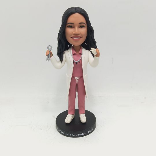 bobbleheads custom,custom female doctor bobblehead, dentistorthodontic treatmentOral therapy,gifts for a doctor,BD gift
