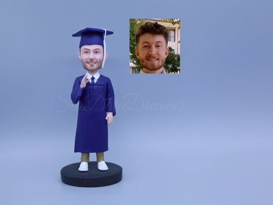 Discover Custom Graduate Bobblehead, Graduate Figurine, Handmade Gift For Graduate, Custom Cake Topper For Graduation Party, Graduation Keepsake