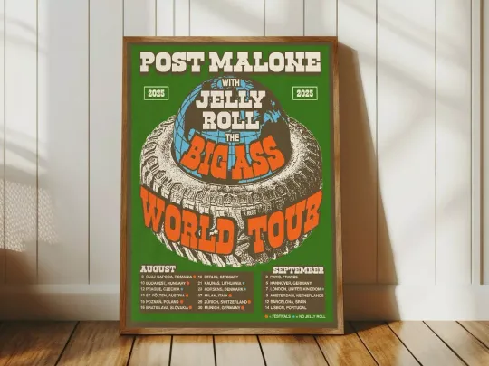Post Malone Big Ass Tour UK And Europe 2025 Poster