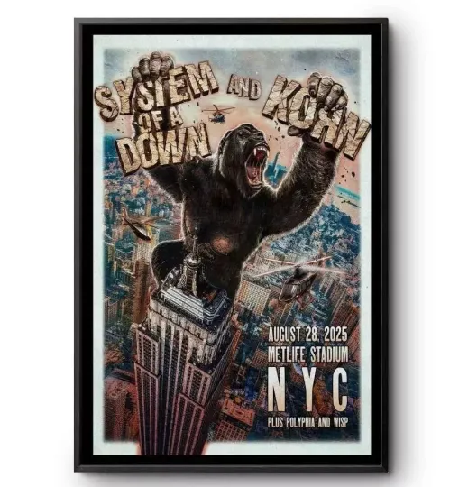 SYSTEM OF DOWN & Korn New Jersey 2025 Tour Poster-Portrait - Poster