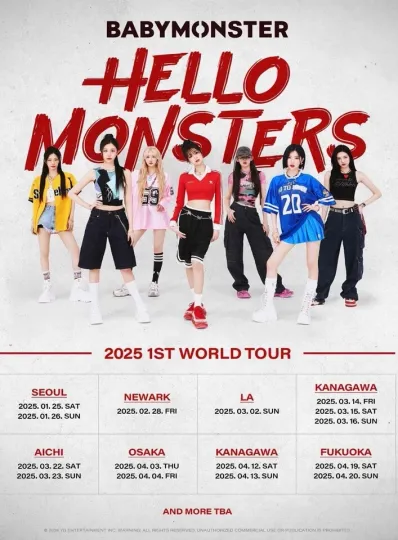 Baby Monster Hello Monster Poster Music Tour Date 2025 Poster