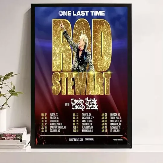 Rod Stewart 2025 tour Cheap Trick Poster