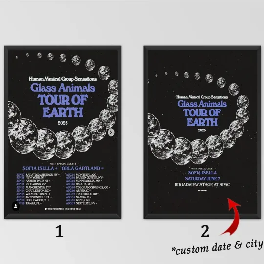 Custom Poster - Glass Animals Band Tour Of Earth 2025 Poster