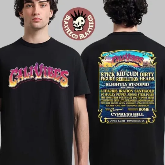 Cali Vibes 2025 Lineup In Long Beach California On June 2025 Two Sides T-Shirt