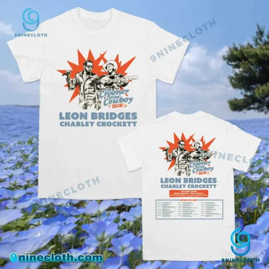 Charley Crockett And Leon Bridges The Crooner And The Cowboy Tour 2025 T-Shirt