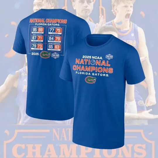 HOT Florida Gators 2025 Men's Basketball National Champions T-shirt For Fan Blue