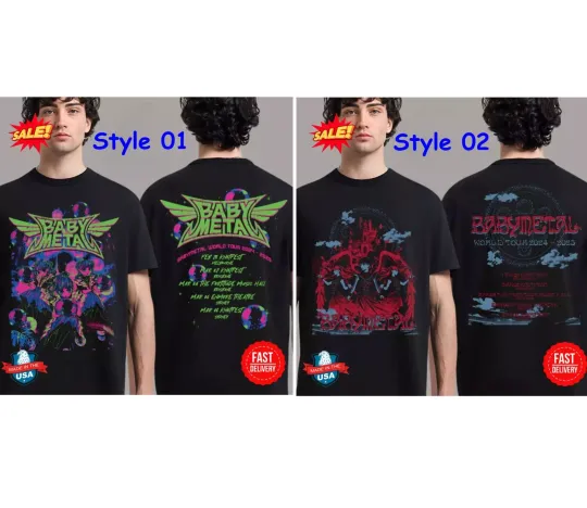 Babymetal World Tour 2024 2025 Australia T-Shirt, 2 Styles Shirt for Fan