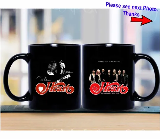 Rock Band Heart 2025 Royal Flush Tour Coffee Mug