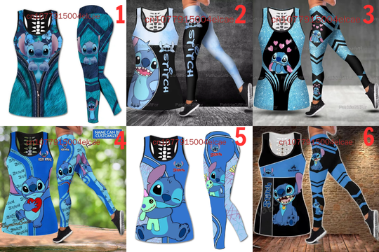 Stitch Hollow Tank Top Legging Set | Mother's Day Gift | Women's Day Gift