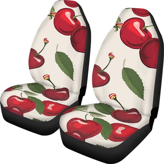 Red Cherry Pattern Print Car Seat Covers