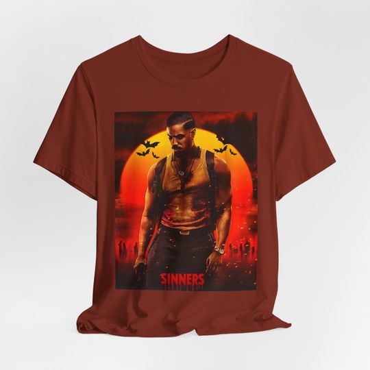 Sinner Movie Inspired Graphic Tee, Michael B Jordan T-Shirt, Unisex Jersey Shirt, Film Fan Gift, Casual Top