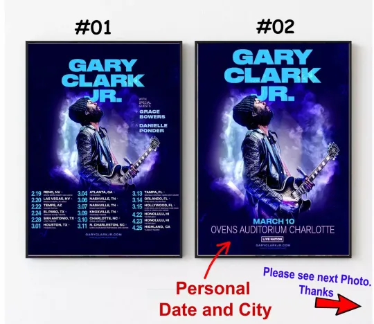 Gary Clark Jr Tour 2025 US Poster, Custom Date and City