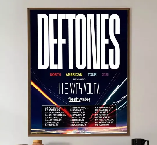 Deftone North American Tour 2025 Poster, Print Poster