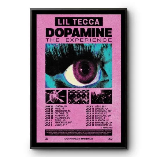 Lil Tecca Dopamine The Experience Tour 2025 Poster