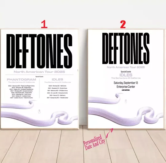 Custom Deftone Presale North America Pt. 2 Tour 2025 Poster
